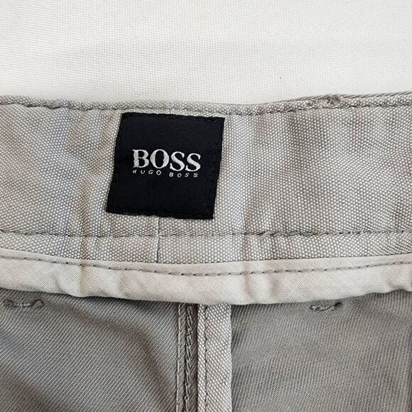 Hugo Boss Size 36 Flat Front Chino Grey Shorts Men's O10 - Picture 6 of 8